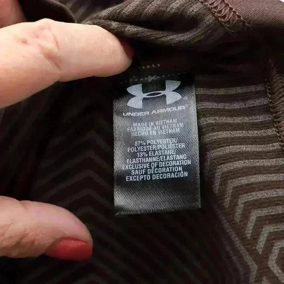 Under Armour Size XL brown fitted 1/4 zip mock neck athletic jacket - Picture 8 of 9